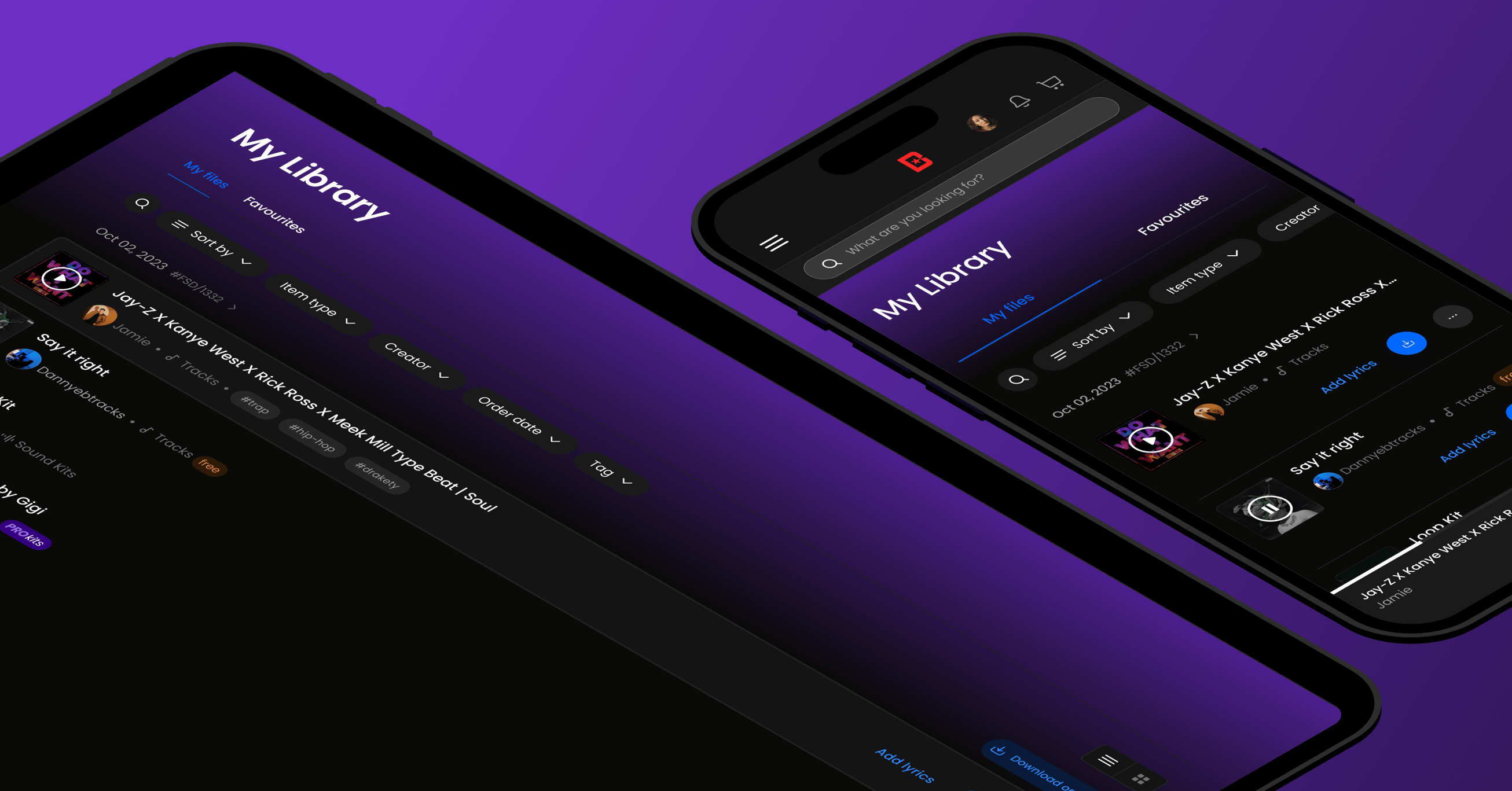 Mockup with a piece of the main My Library page